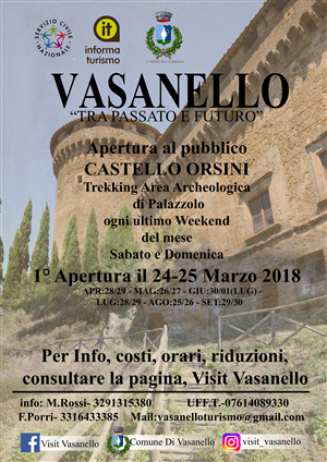 CASTELLO ORSINI apertura 24-25 marzo 2018