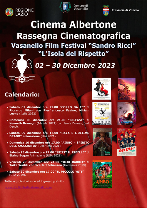 Rassegna Cinematografica - Cinema Albertone 02 - 30 Dicembre 2023