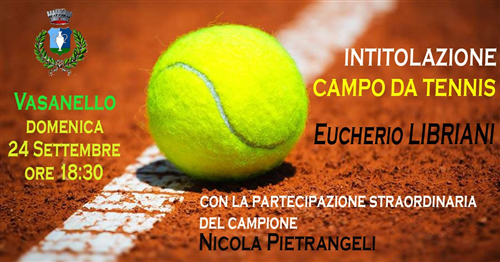 Il campione Nicola Pietrangeli all’intitolazione del campo da tennis a Eucherio Libriani
